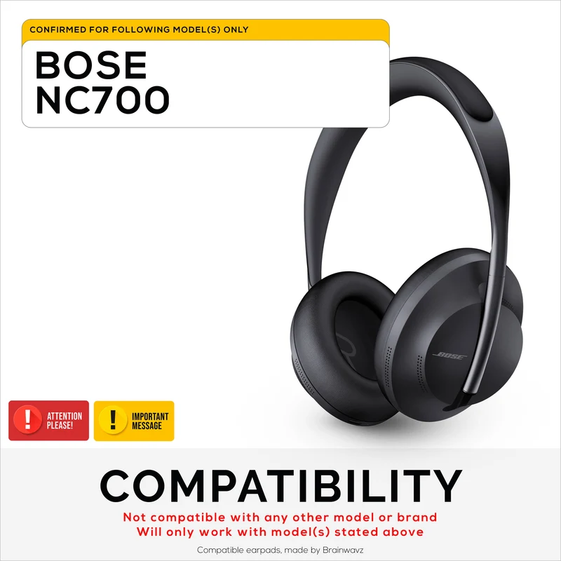 Pad Telinga Gantian Bose NC700 Hibrid dengan Gel, Busa Memori, Fabrik Bernafas & Kulit PU Lembut