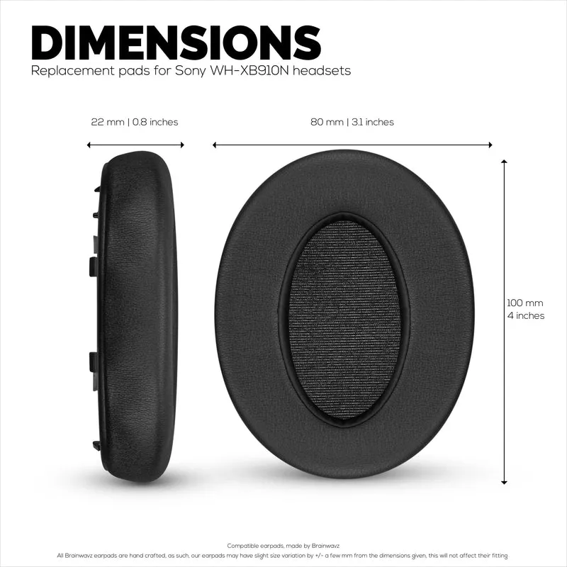 Pad Telinga Gantian untuk Fon Kepala Wayarles Sony WH-XB910N Dengan Kulit PU Lembut & Buih Memori