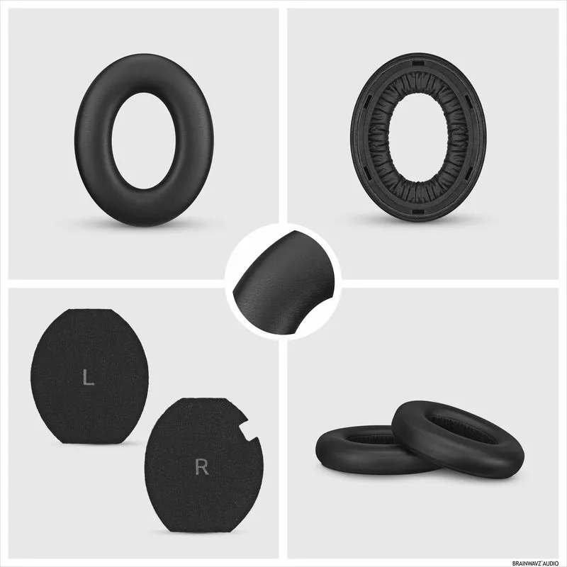 Pad Telinga Gantian untuk Fon Kepala Wayarles Sennheiser Momentum 4 dengan Kulit PU Lembut & Busa Memori