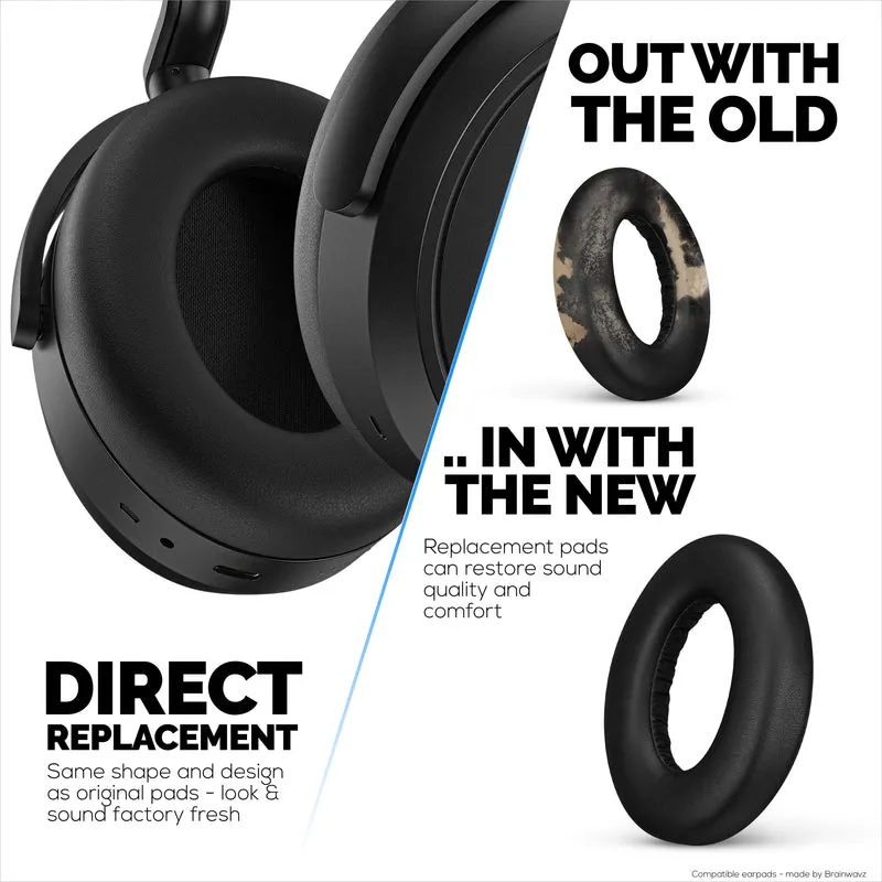 Pad Telinga Gantian untuk Fon Kepala Wayarles Sennheiser Momentum 4 dengan Kulit PU Lembut & Busa Memori