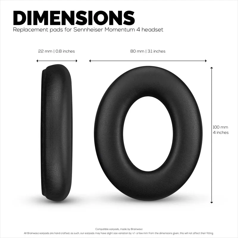 Pad Telinga Gantian untuk Fon Kepala Wayarles Sennheiser Momentum 4 dengan Kulit PU Lembut & Busa Memori