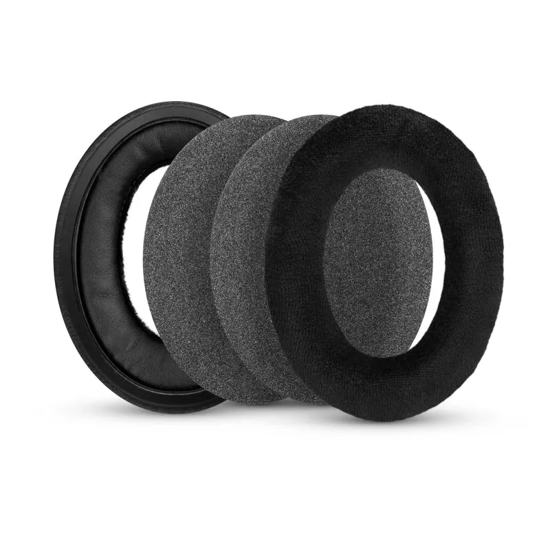 Ersatz-Ohrpolster für Sennheiser HD598 (CS/SE/SR), HD599, HD558, HD518, HD595, HD569, HD579, HD560S, HD555, HD515, HD559 Kopfhörer, Veloursschwarz