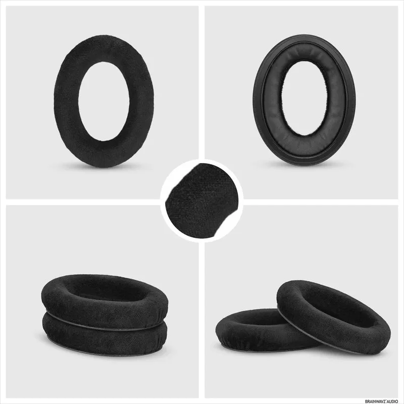 Ersatz-Ohrpolster für Sennheiser HD598 (CS/SE/SR), HD599, HD558, HD518, HD595, HD569, HD579, HD560S, HD555, HD515, HD559 Kopfhörer, Veloursschwarz
