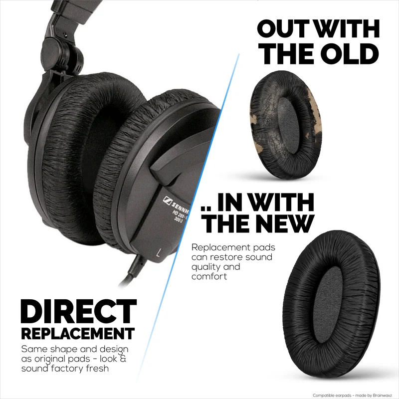 Pad Telinga Gantian untuk Fon Kepala Sennheiser HD280 PRO, HD280 SILVER, HD281, HMD280 PRO, HMD281, HMD280-XQ
