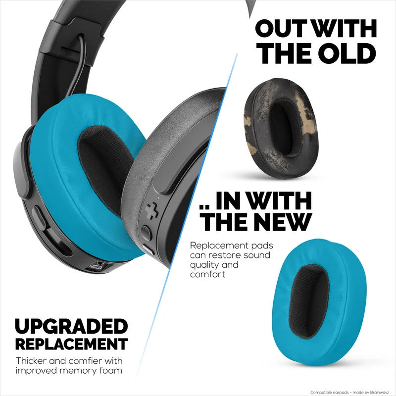 Ersatz-Ohrpolster für Skullcandy Crusher Wireless, Hesh 3/ANC/EVO, Venue ANC und mehr – besonders bequemer Schaumstoff, Haltbarkeit und Geräuschisolierung