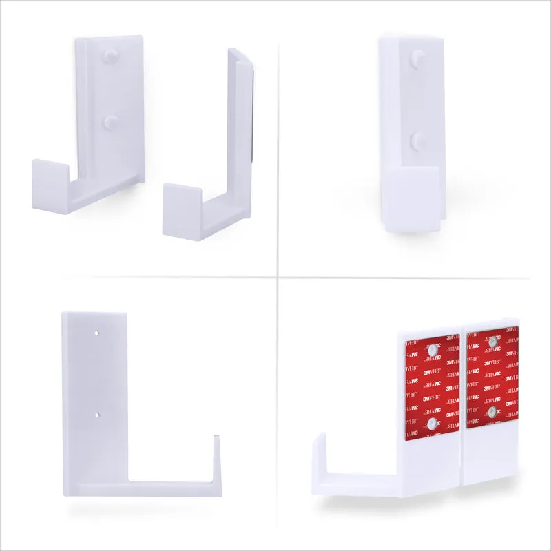 Kotak Kabel Penjuru 2.5" & Pemegang Pelekap Dinding Penghala, Pelekat & Skru Masuk, untuk Suis Rangkaian, Modem, Wifi Jaring, Apple TV, Kamera, Pembesar Suara & Banyak Lagi, Peranti Sehingga 2.5" / 63mm Tebal