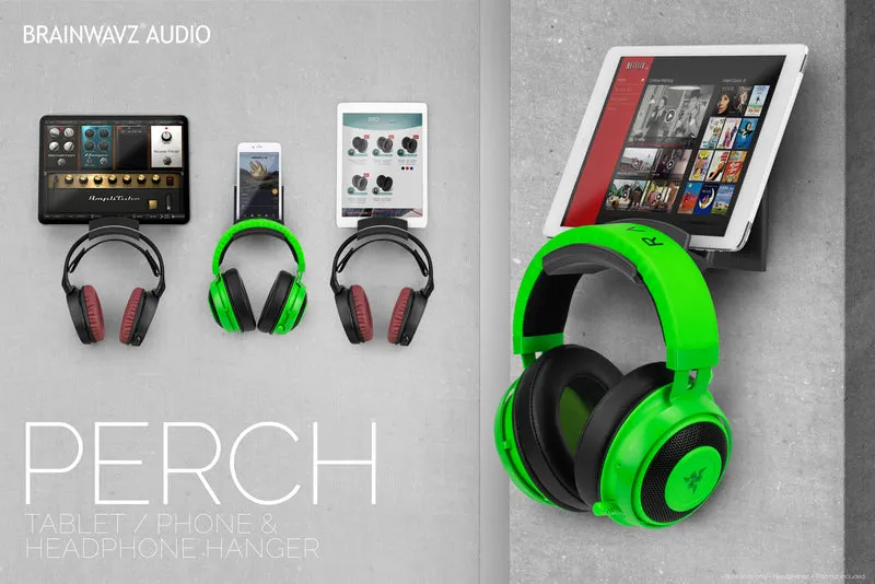 The Perch - Pelekap Tablet / Telefon & Penyangkut Fon Kepala - iPhone, iPad & Kebanyakan Peranti Android