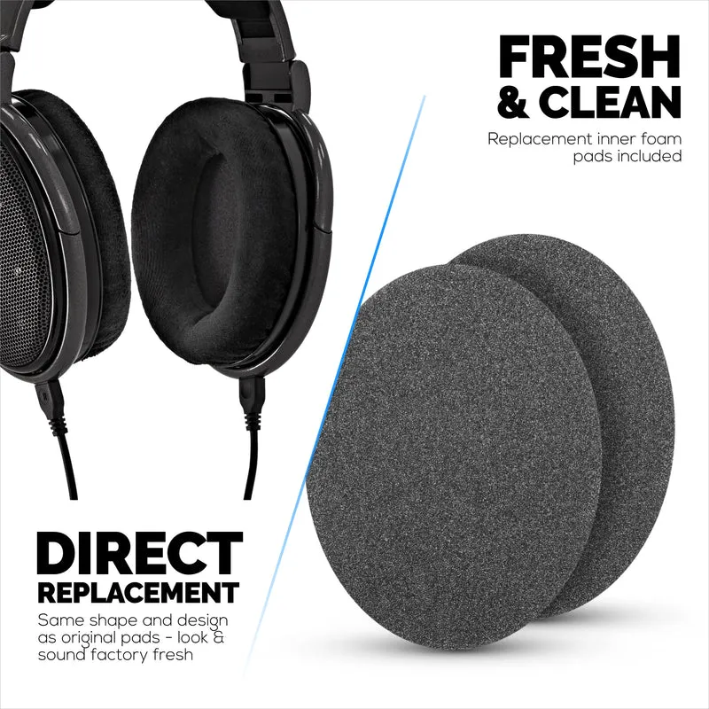 Ersatz-Ohrpolster für Sennheiser HD600, HD650, HD660S, HD525, HD535, HD545 und Massdrop HD58X, HD6XX Kopfhörer – weiche Velourspolster für zusätzlichen Komfort