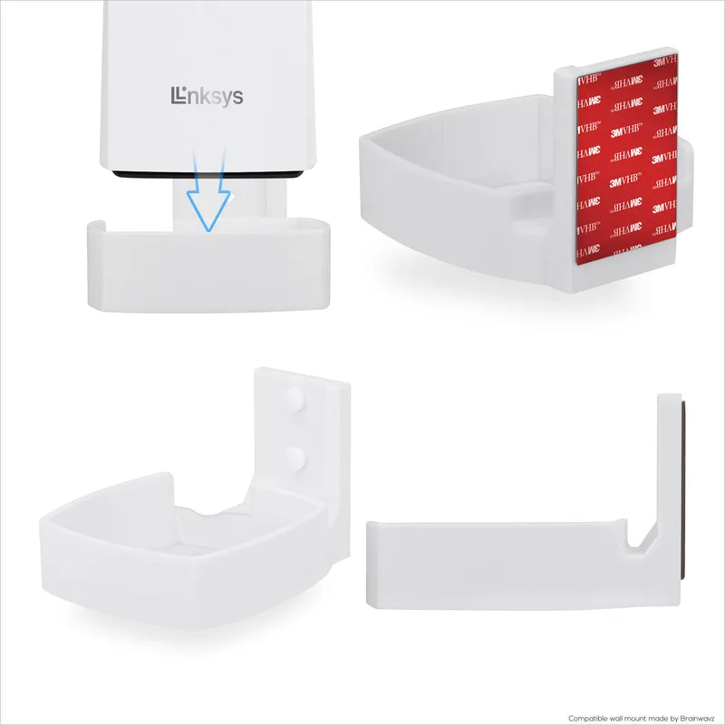 Pemasangan Dinding Untuk Penghala Linksys MX4200 Mesh WiFi 6 (AX4200), Mudah Dipasang Pendakap, Kurangkan Gangguan & Kekacauan