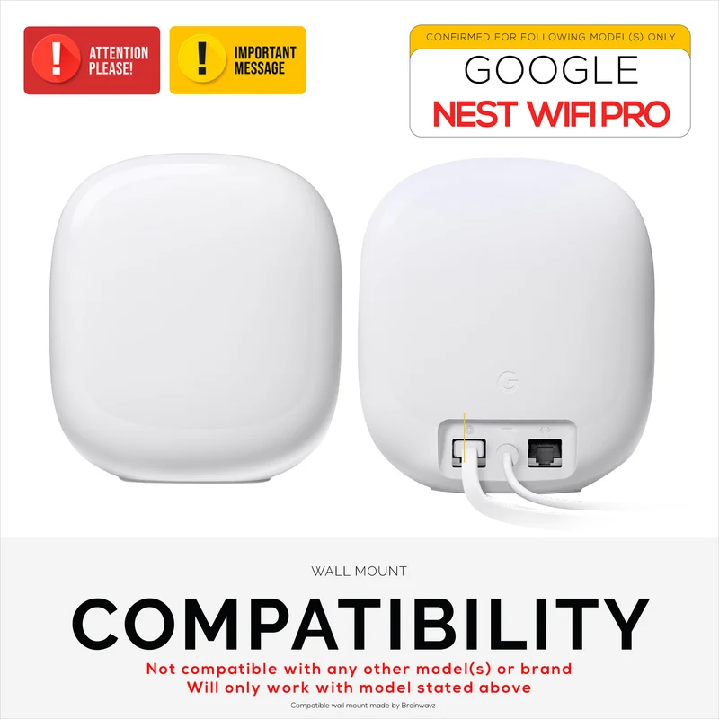 Pemasangan Dinding Untuk Penghala Google Nest WiFi Pro 6E Mesh, Mudah Dipasang Pendakap Pemegang, Kurangkan Gangguan & Kekacauan