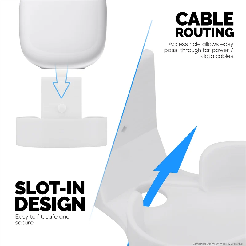 Pemasangan Dinding Untuk Penghala Google Nest WiFi Pro 6E Mesh, Mudah Dipasang Pendakap Pemegang, Kurangkan Gangguan & Kekacauan