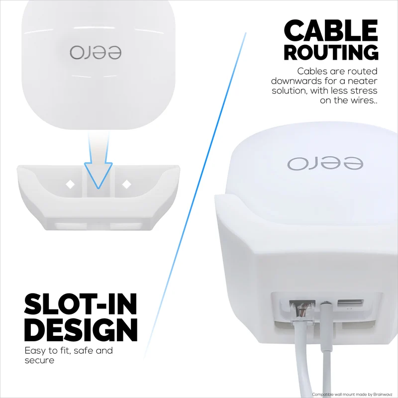 Schraubenlose Wandhalterung für den EERO 6 Plus Mesh-WLAN-Router (FUNKTIONIERT NUR MIT 6 PLUS), starker VHB-Kleber, einfach zu installieren, reduziert Störungen und erhöht die Reichweite, Montage zum Aufkleben und Einschrauben