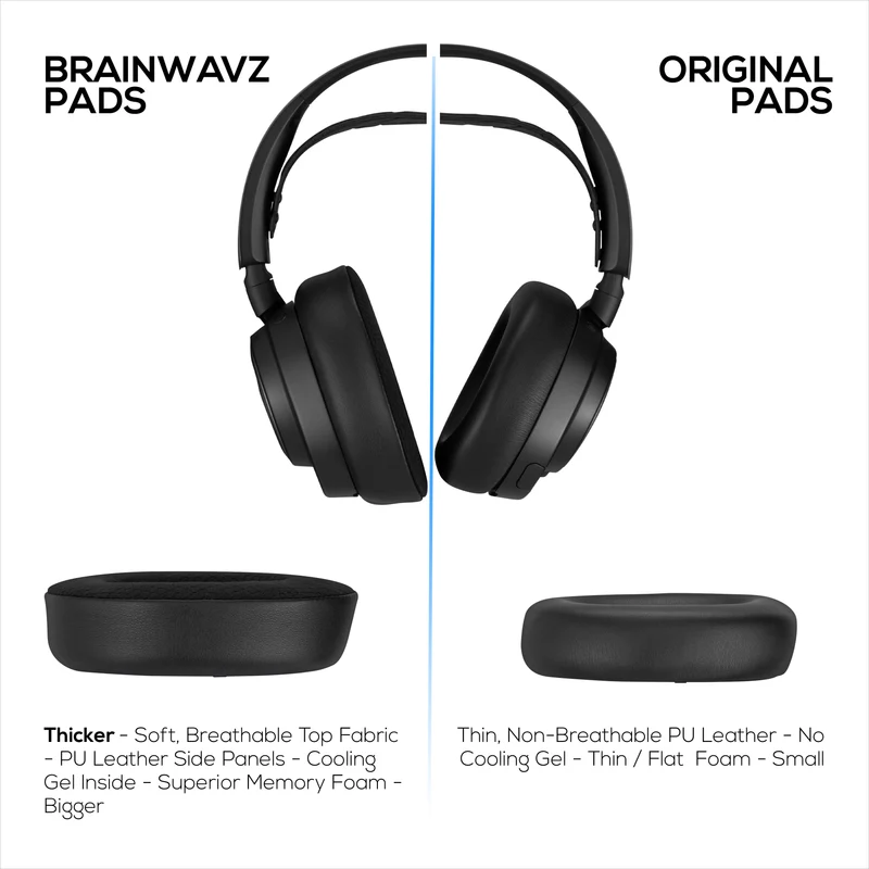 Pad Telinga Steelseries Arctis Nova Pro Tanpa Wayar, Omni & Elite - Gel Hibrid & Busa Memori untuk Ketebalan, Ketahanan & Pengasingan Bunyi yang Lebih Baik