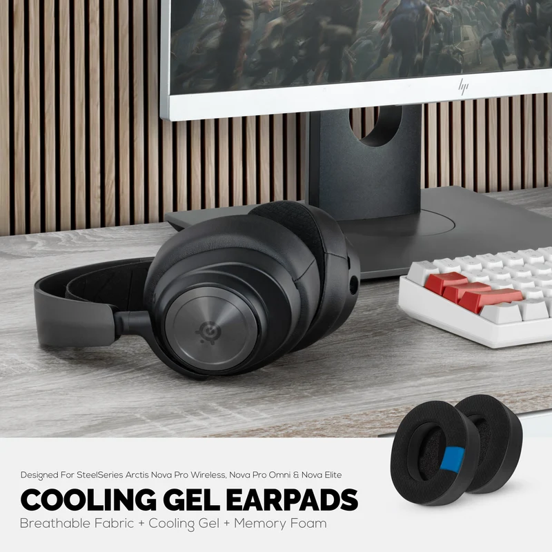 Pad Telinga Steelseries Arctis Nova Pro Tanpa Wayar, Omni & Elite - Gel Hibrid & Busa Memori untuk Ketebalan, Ketahanan & Pengasingan Bunyi yang Lebih Baik