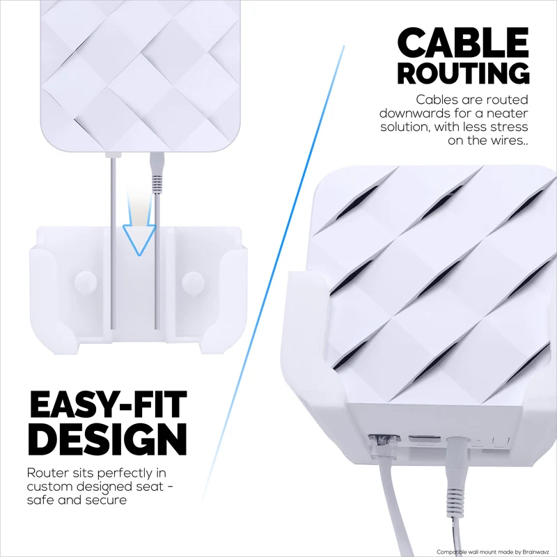 Selbstklebende Wandhalterung für Netgear Orbi RBK13 Router, starker VHB-Kleber, einfach zu installieren, reduziert Störungen und erhöht die Reichweite, Montage zum Aufkleben und Einschrauben