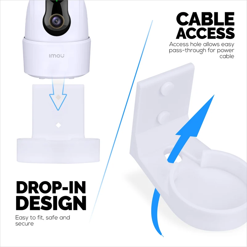 Pemasangan Dinding Serasi dengan Imou 2C 2MP & 2C 4MP Kamera Dalaman Haiwan Peliharaan & Bayi, Pendakap Pemegang Kamera Keselamatan, Kurangkan Bintik Buta & Kekacauan