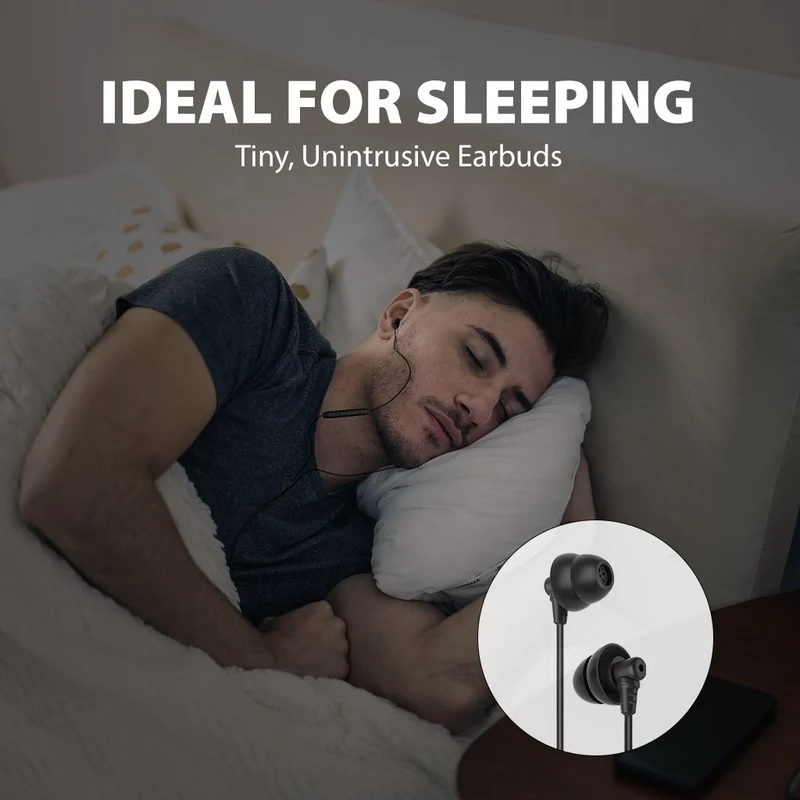 Lullaby E20 | Sleep Headphones Wired for Side Sleepers