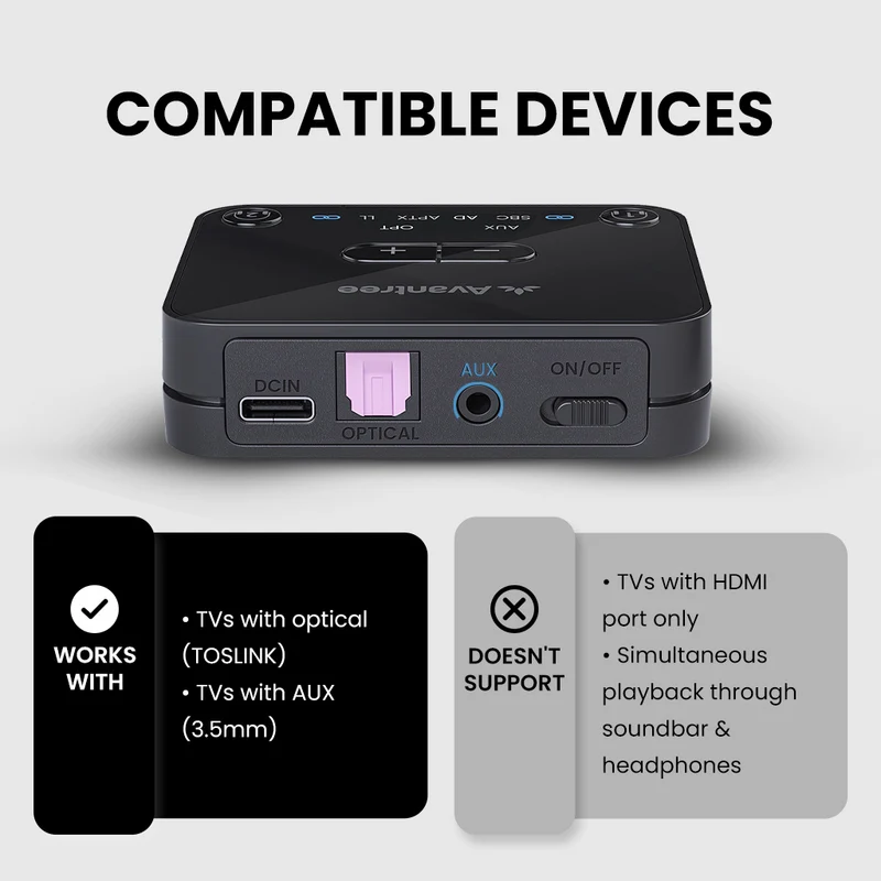 Audikast 3 | Bluetooth Audio Transmitter for TV