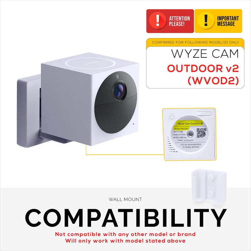 Wandhalterung für die Überwachungskamera Wyze Cam Outdoor v2, einfach zu installierende Halterung, reduziert tote Winkel und Unordnung