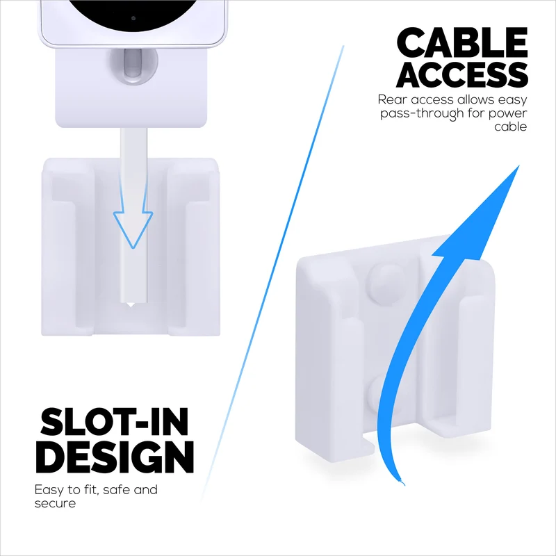 Lekap di dinding untuk WYZE Cam OG Kamera Wi-Fi 1080p Dalam/Luar, Pendakap Pemegang Kamera Keselamatan, Kurangkan Bintik Buta & Kekacauan