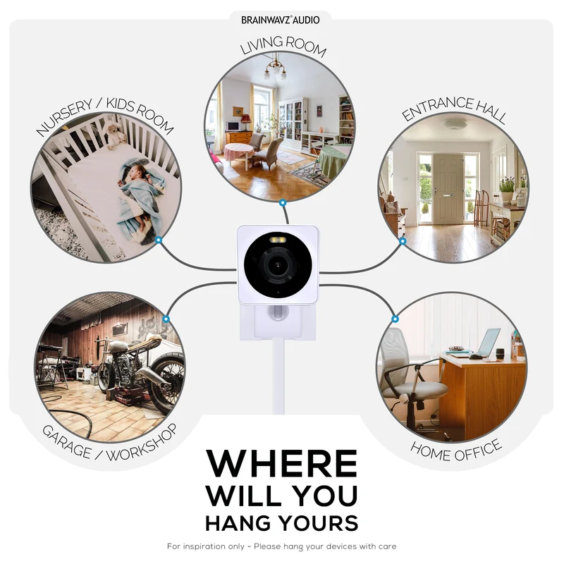 Lekap di dinding untuk WYZE Cam OG Kamera Wi-Fi 1080p Dalam/Luar, Pendakap Pemegang Kamera Keselamatan, Kurangkan Bintik Buta & Kekacauan