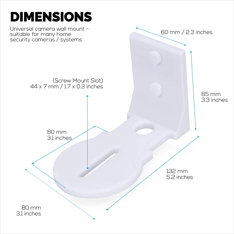 Monitor Bayi Pelekat & Rak Pemegang Dinding Kamera Keselamatan untuk Eufy, Wyze, Nanit, Optik Bayi, Wansview, Blink, TP Link, Kasa, Ring & Lagi W03