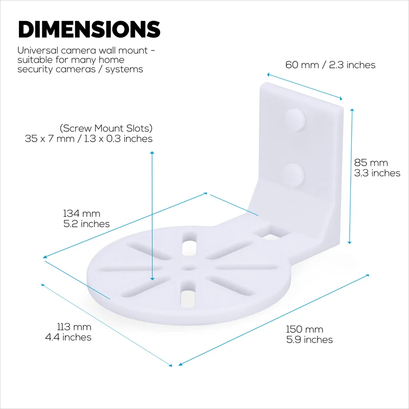 Rak Pemegang Pelekat Dinding Monitor Bayi & Kamera Keselamatan untuk Eufy, Wyze, Nanit, Infant Optics, Blink, TP Link, Kasa, Ring & Banyak Lagi, Pendakap Keselamatan Mudah Dipasang (W06)