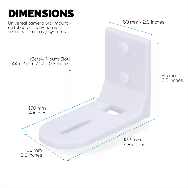 Selbstklebende Babyphone-Kamera-Wandhalterung mit Ablage für Eufy, Wyze, Nanit, Infant Optics, Wansview, Blink, TP-Link, Kasa, Ring & mehr, einfach zu installierende Sicherheitshalterung (W01)