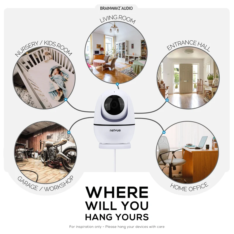 Selbstklebende Babyphone-Kamera-Wandhalterung mit Ablage für Eufy, Wyze, Nanit, Infant Optics, Wansview, Blink, TP-Link, Kasa, Ring & mehr, einfach zu installierende Sicherheitshalterung (W01)