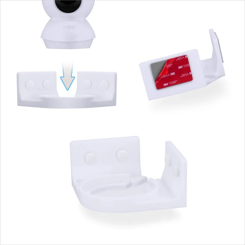 Lekap Dinding Penjuru untuk Tapo Pan/Tilt C200/C210 Pet & Baby Camera Indoor, Pendakap Pemegang Kamera Keselamatan, Kurangkan Bintik Buta & Kekacauan, Pelekat & Pemasangan Skru Dalam