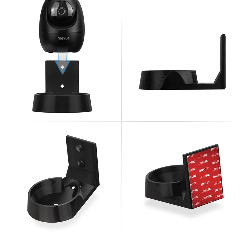 Pemasangan Dinding untuk Kamera Dalaman Haiwan Kesayangan & Bayi NETVUE NI-342, Pendakap Pemegang Kamera Keselamatan Pelekat, Kurangkan Bintik Buta & Kekacauan, Pelekat & Pemasangan Skru Dalam