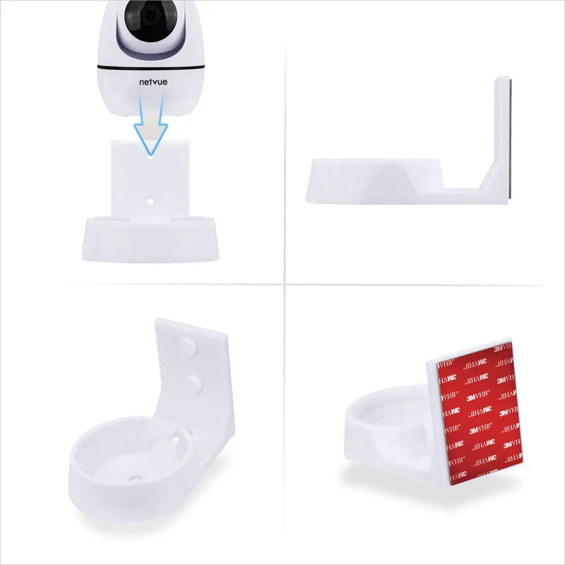 Pemasangan Dinding untuk Kamera Dalaman Haiwan Kesayangan & Bayi NETVUE NI-342, Pendakap Pemegang Kamera Keselamatan Pelekat, Kurangkan Bintik Buta & Kekacauan, Pelekat & Pemasangan Skru Dalam