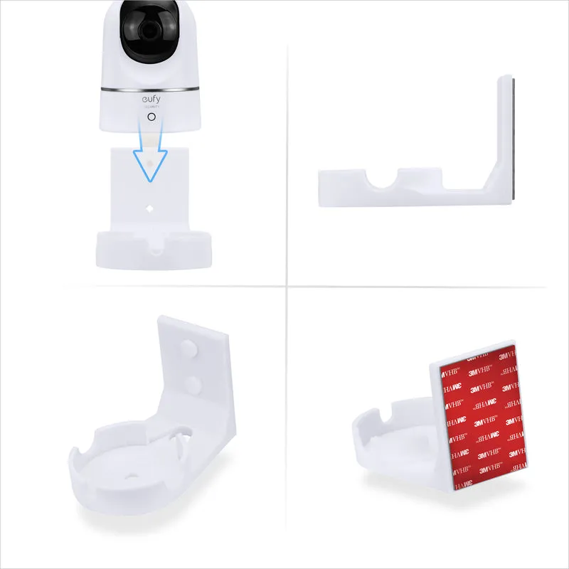 Schraubenlose Wandhalterung für die Kamera Eufy T8400X (IndoorCam E220 / S220), starker VHB-Kleber, einfach zu installierende Halterung, kein Durcheinander, weniger tote Winkel und bessere Sicht, Halterungshalterung
