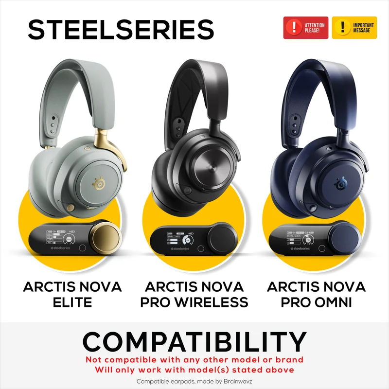 Cincin Penyesuai Pad Telinga Untuk Fon Kepala Steelseries Arctis Nova Pro Wireless, Nova Pro Omni & Nova Elite - Untuk Digunakan Dengan Pad Telinga Brainwavz Oval, ProStock & SteelSeries