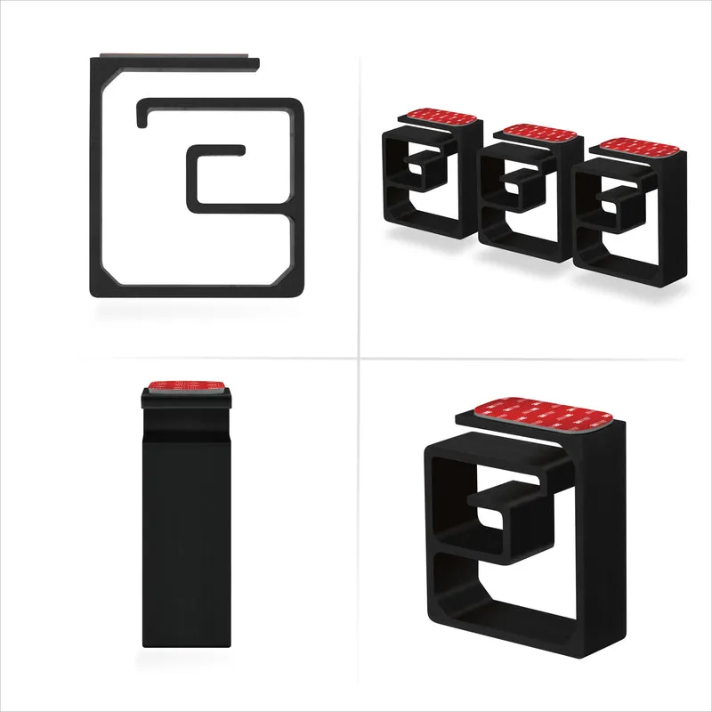 Pemegang Pengatur Kabel VHB 3pc, Untuk Kabel Berat, Kord & Wayar PC dengan Pelekat Kuat, Sistem Pengurusan Lekapan Di Bawah Meja - XL
