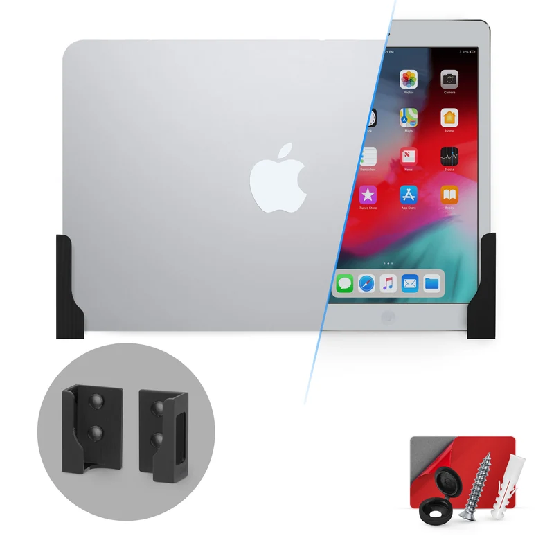Tablet Pelekat & Pemegang Lekap Dinding Laptop Ramping untuk iPad, Android, Macbook, Surface, iPad Air, Mini & Pro, eBook Note Galaxy Tab, Kindle & Banyak Lagi