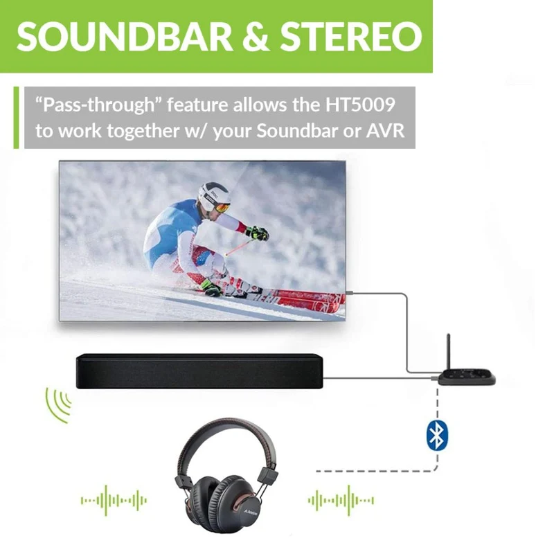 HT5009 | Wireless Headpones for TV with Transmitter