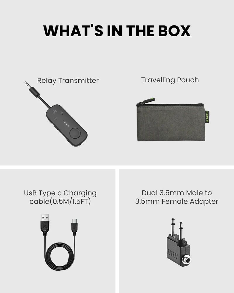 Relay | Airplane Bluetooth Adapter for 2 Headphones