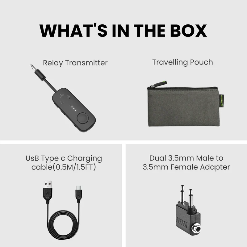 Relay | Airplane Bluetooth Adapter for 2 Headphones