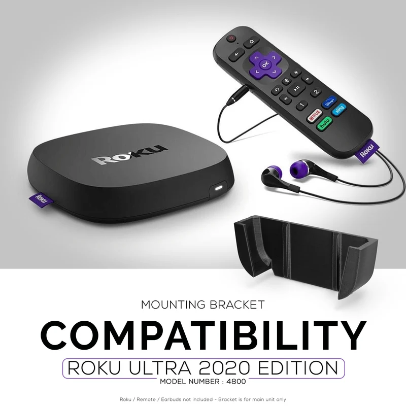 Roku Ultra 2020 Wand- und TV-Halterung - Klebehalterung, keine Schrauben oder Unordnung