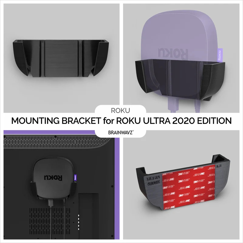 Roku Ultra 2020 Wand- und TV-Halterung - Klebehalterung, keine Schrauben oder Unordnung