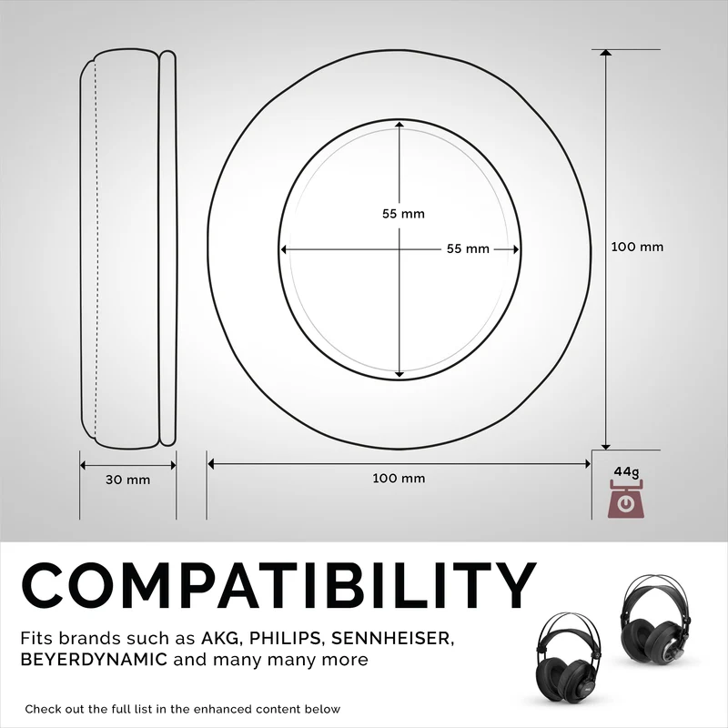 Kopfhörer Memory Foam Earpads - Rund - Perforiert