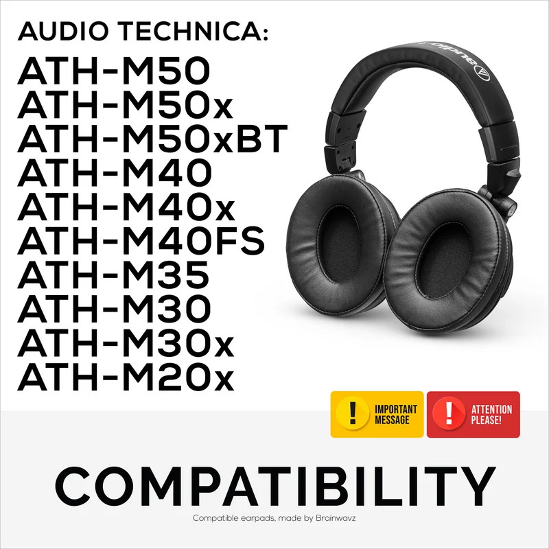 Pad Telinga Gantian ProStock ATH M50X & M Series - Bentuk Rekaan Tersuai dengan Busa Memori - Suede Mikro