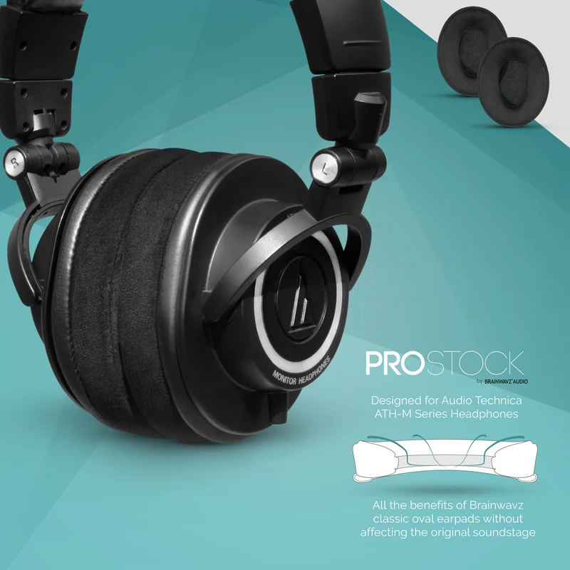 Pad Telinga Gantian ProStock ATH M50X & M Series - Bentuk Rekaan Tersuai dengan Busa Memori - Suede Mikro