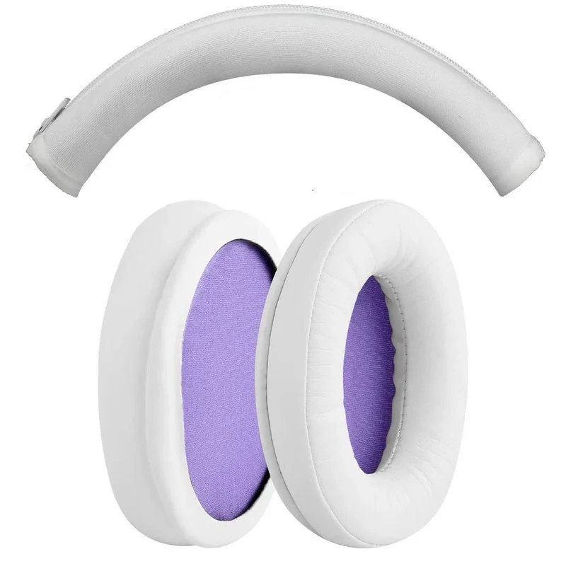 HyperX Cloud 3 Ear Pads Replacement – Fabric & PU Leather, Black/White
