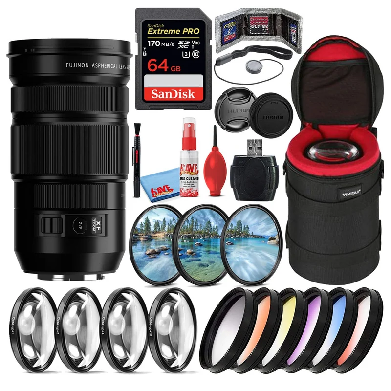 Fujifilm Fujinon XF 18-120mm f/4 LM PZ WR Zoom Lens + 64GB SD Card Bundle