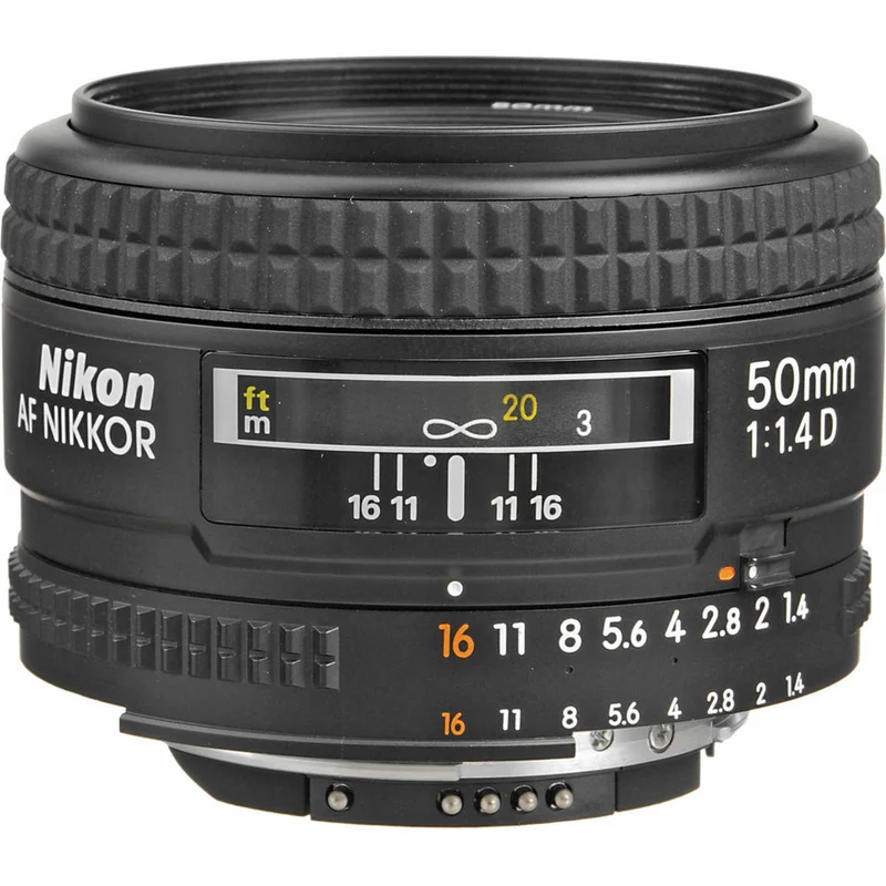 Nikon AF 50mm f/1.4D Compact Prime Lens (1902) Intl Model Bundle