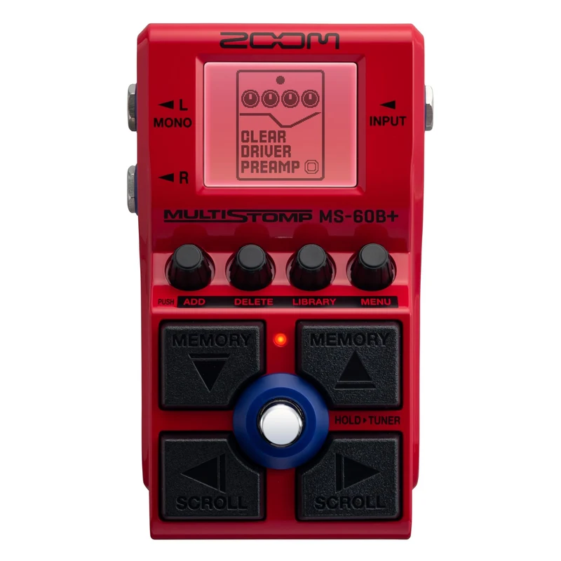 Zoom MS-60B+ MultiStomp Bass Effects Pedal with 95+ Effects Featuring Amp Models, Preamps, Chorus, Delays, Reverbs, Filters, Stereo Effects, Effect Chaining, Single Stompbox, Tuner, & Battery Powered