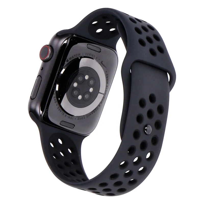 Apple Watch Series 6 44mm Nike GPS Spacegrau Aluminiumgehäuse mit Sportarmband Schwarz