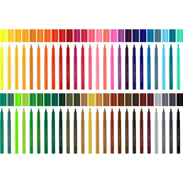 Faber-Castell Connector Pens Markers Assorted Colours Pack 50 Bucket